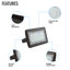 Projecteur de sécurité à DEL 30 W IP65 imperméable pour jardin, aire de jeux et stade de lumières de patio