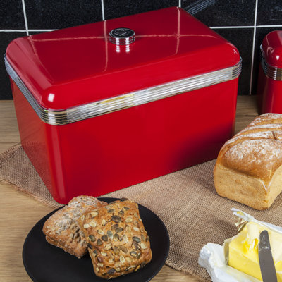 Swan Retro Bread Bin, Metal, 18 Litre,