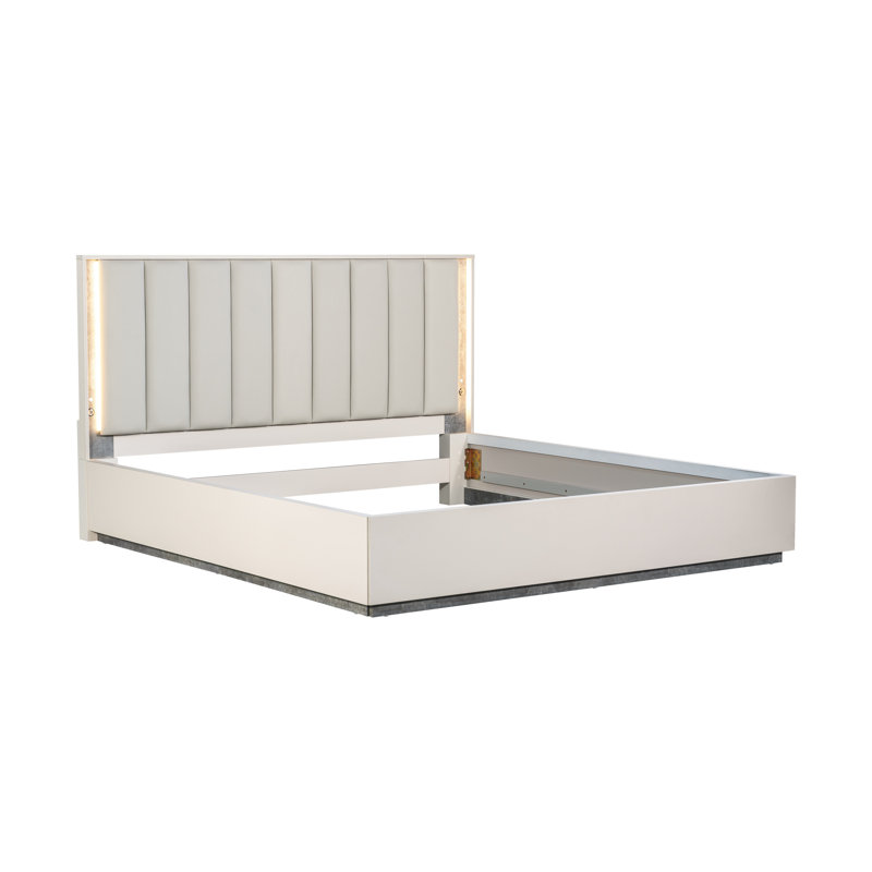 Pavira Bed With LED Lights - Stone, King