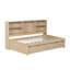 Lit simple avec bibliothèque latérale, 2 tiroirs, chargement, compartiments de lit de jour naturel moderne,-1251568518