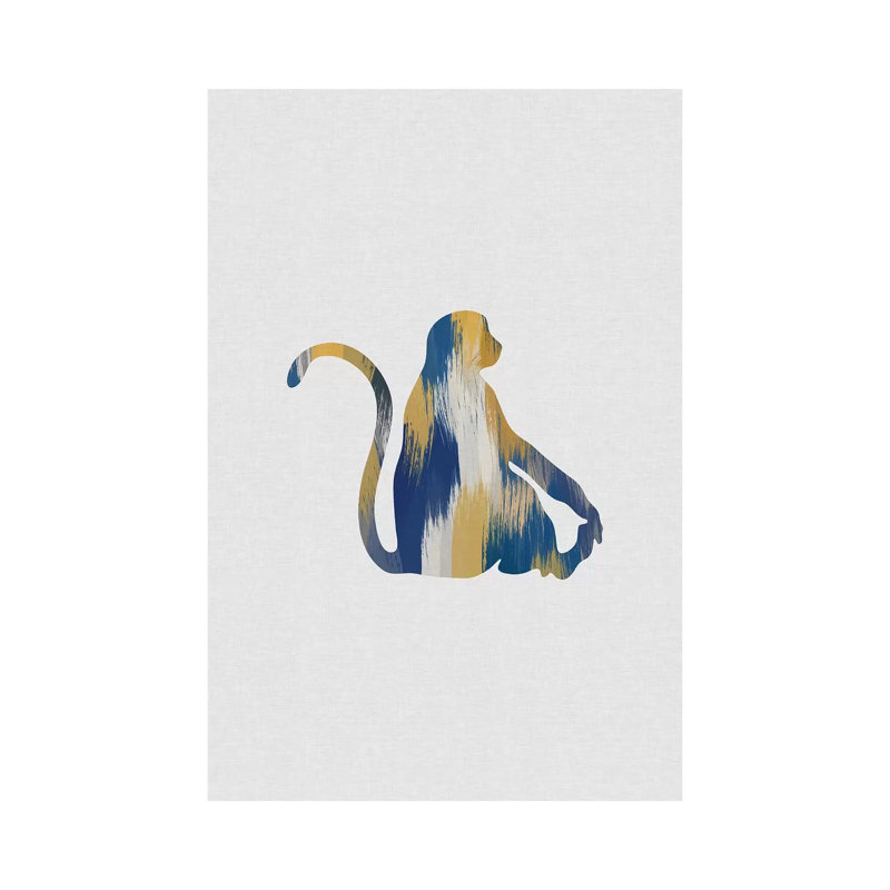 Monkey Blue And Yellow by Orara Studio - Wrapped Canvas Gallery-Wrapped Canvas Giclée, 101.6 cm H x 66.04 cm W x 1.91 cm D
