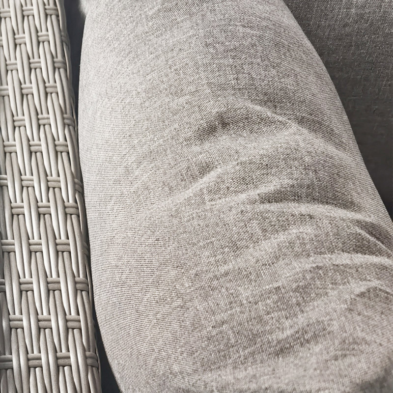 Causeuse d'extérieur avec coussins Ayston, Gris, Gris