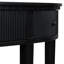 Console noire avec trois tiroirs à rayures verticales et quatre pieds en pin - 4 tiroirs minimalistes pour l'intérieur
