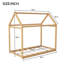 Lit simple en bois, couleur bois