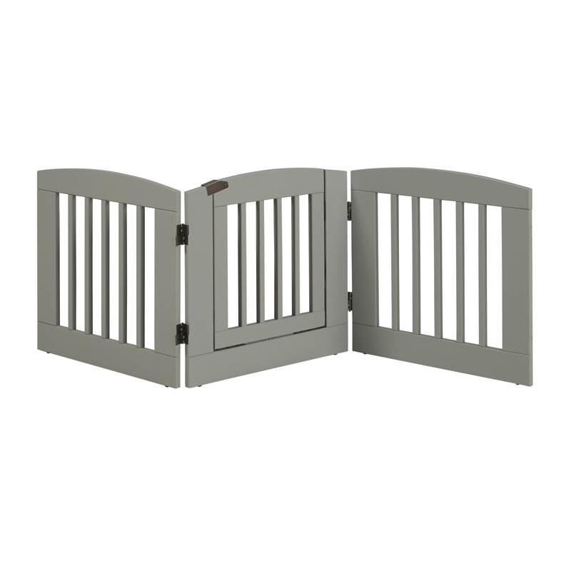 Barrière pour animaux Daniella, Moyen (H 24 po x L 72 po x L 0,75 po), Gris