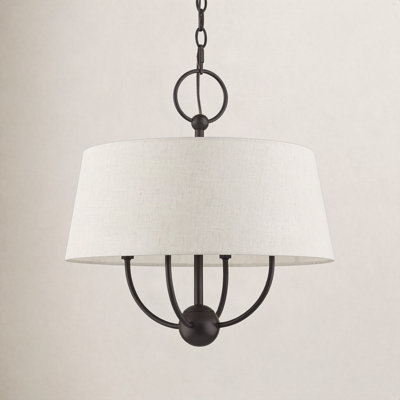 Desra 4 Light Linen Blend Dimmable Pendant