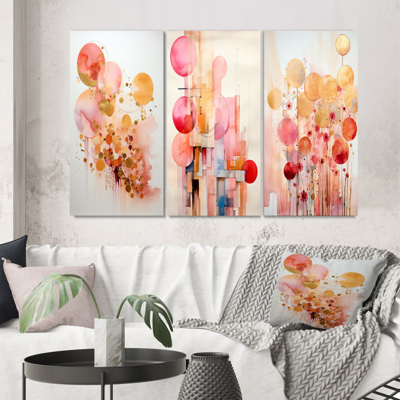 Ensemble de 3 pièces sur toile Serendipity, H 20 po x l 36 po, Toile tendue