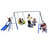 Sportspower Taylor Galvanized Metal Swing Set With Blow Molded Swing, Standing Swing, 2 Person Teeter Totter, 32" Saucer Swing, And 5' Slide, Bonus 4pc Anchor Kit Included