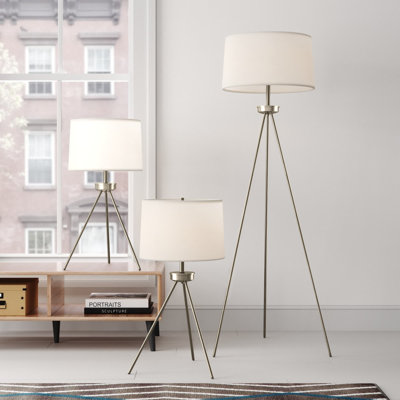 Ensemble 3 pièces de lampes de table et sur pied Altraud