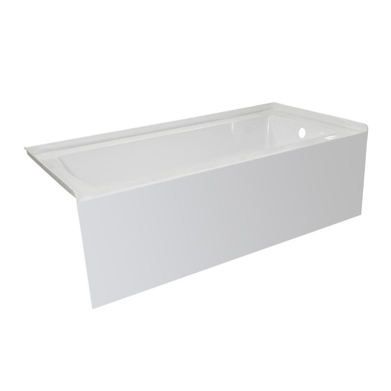 60'' x 32'' Soaking Acrylic Bathtub, Right, White