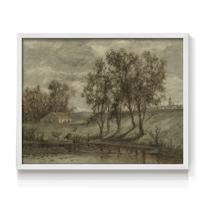 Paysages rétro-DCCxxix-impression encadrée - réversible, H 22 po x l 28 po, Blanc