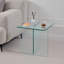 Table de bout en verre trempé transparent, petite table de thé et table de chevet en verre trempé-1571025471