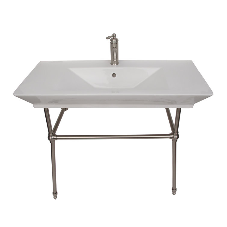 Barclay Opulence 19.38'' White Fireclay Rectangular Bathroom Sink with Overflow