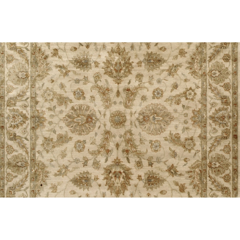 Hand Knotted Wool Oriental Area Rug in Beige/Brown, Rectangle 4' x 6'