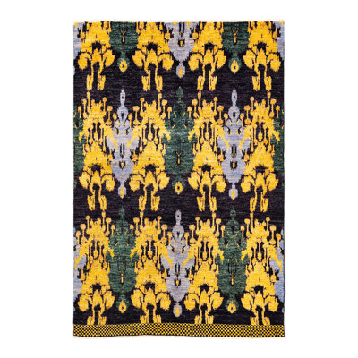One-of-a-Kind 5' 10" X 9' 2" 2010s Wool Area Rug in Black