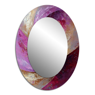 Abstrait abstrait lavande Tranquility Balance I - miroir ovale doré