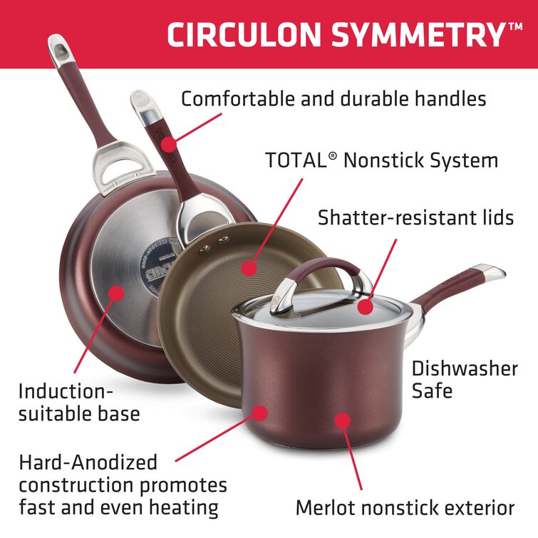 Circulon Symmetry Hard-Anodized Nonstick Cookware Induction Pots