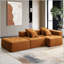Ensemble de canapé modulaire en forme de L 105,5 po, canapé de plancher minimaliste en velours côtelé-690930085