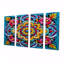 Art mural mandala bohème vibrant jaune fleur fuchsia - 4 pièces-832514087