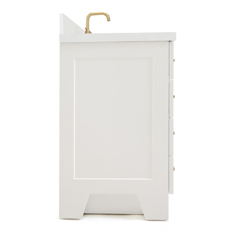 43 IN.  Single Bathroom Vanity, Rectangular, White, Left 