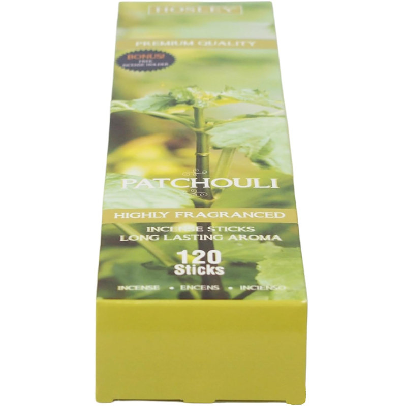 Paquet de 120 bâtons d'encens Hosley - Patchouli - Parfait pour la maison, le mariage, le spa, la méditation et l'aromathérapie