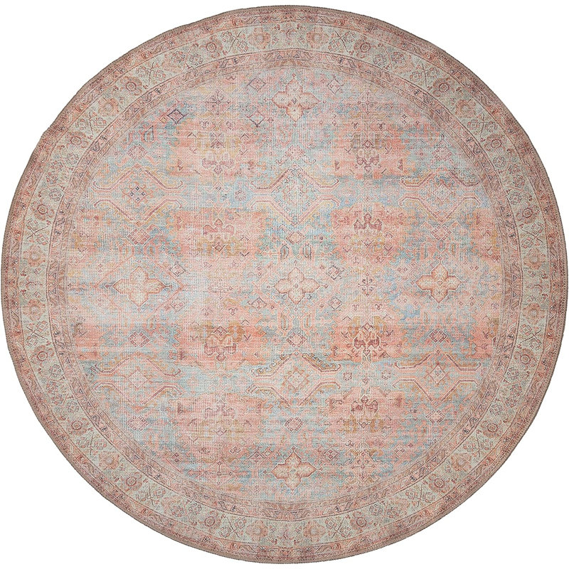 GLN Rugs Traditional Collection - Machine Washable Area Rug, Traditional Washable Rug, Non Slip Washable Rug, Low Pile Chenille Living Room Rug, Bedroom Rug, Kitchen Rug (Multicolor Rug)