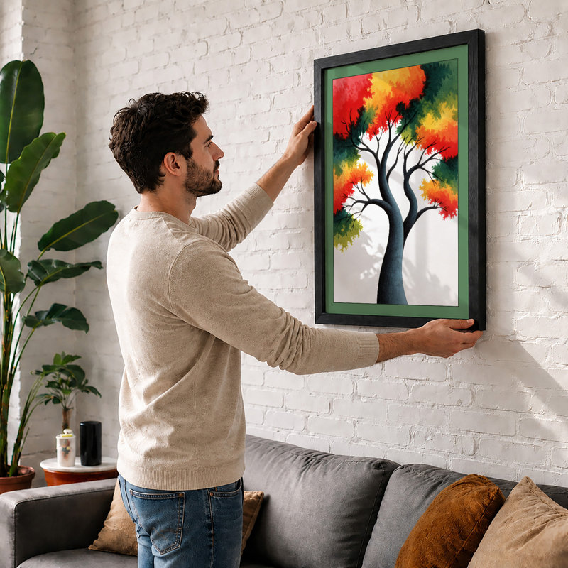 Autumn Tree In Watercolour Botanical - Print, A2 - 59.4 x 42.0 cm, Oak