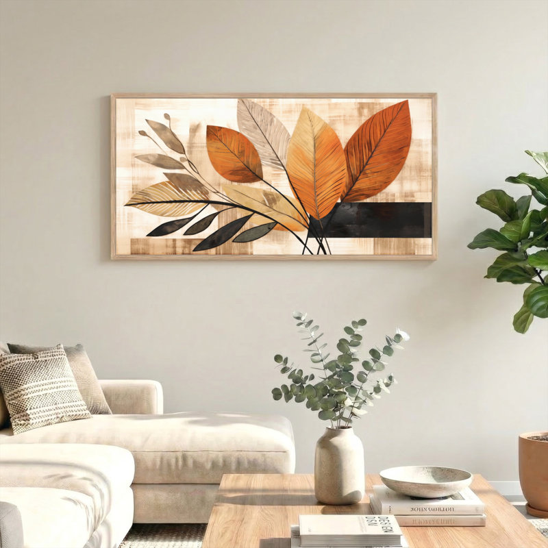 Feuilles d'automne, ensemble de reproductions d'art sur toile encadrées de 1 48 po x 24 po, 48 x 24 pouces