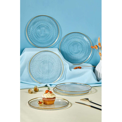 Elegant Dessert Plate Set (6 Pieces), 8.3 inches, 100% Glass, Transparent | Perfect for Serving Cakes, Pastries & Desserts | Stylish Design, Ideal for Parties & Special Occasions, Hand Wash Recommended