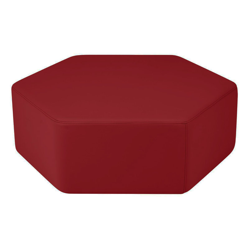 Repose-pieds hexagonal rembourré Pro Series 12 po de hauteur, Cramoisi