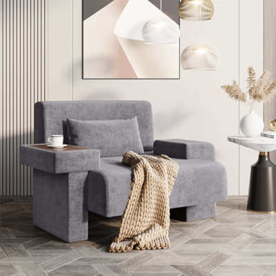 Fauteuil moderne surdimensionné avec coussin, conception Mid-Century de 48 po de largeur, structure en bois robuste et coussin moelleux pour un confort et un style ultimes dans les salons