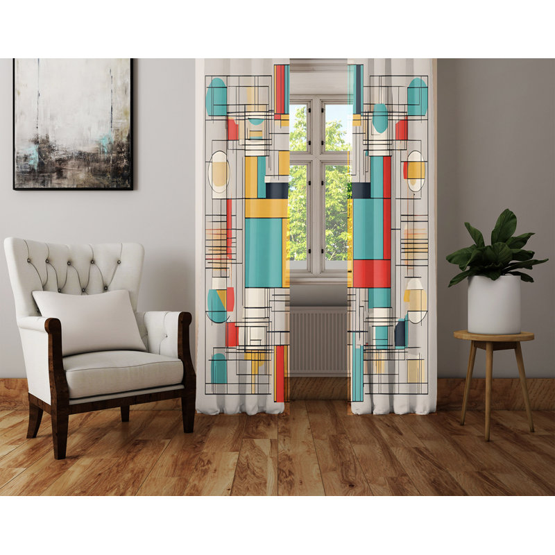Semi Sheer Curtain Pair, 40" W x 52" L