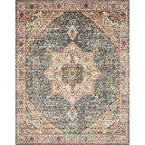 Worchester Oriental Navy/Red Area Rug