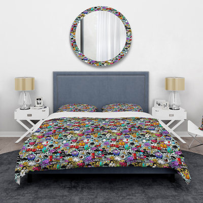 Multicolor Microfiber Duvet Cover Set