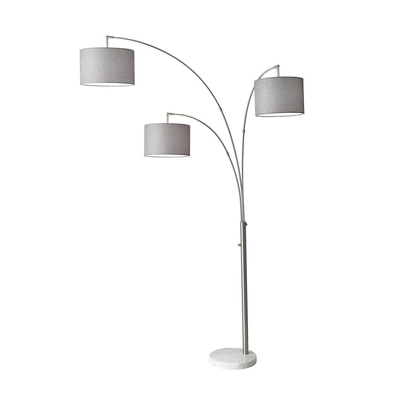 Lampe sur pied à branches 74 po Felice, Gris, Acier brossé