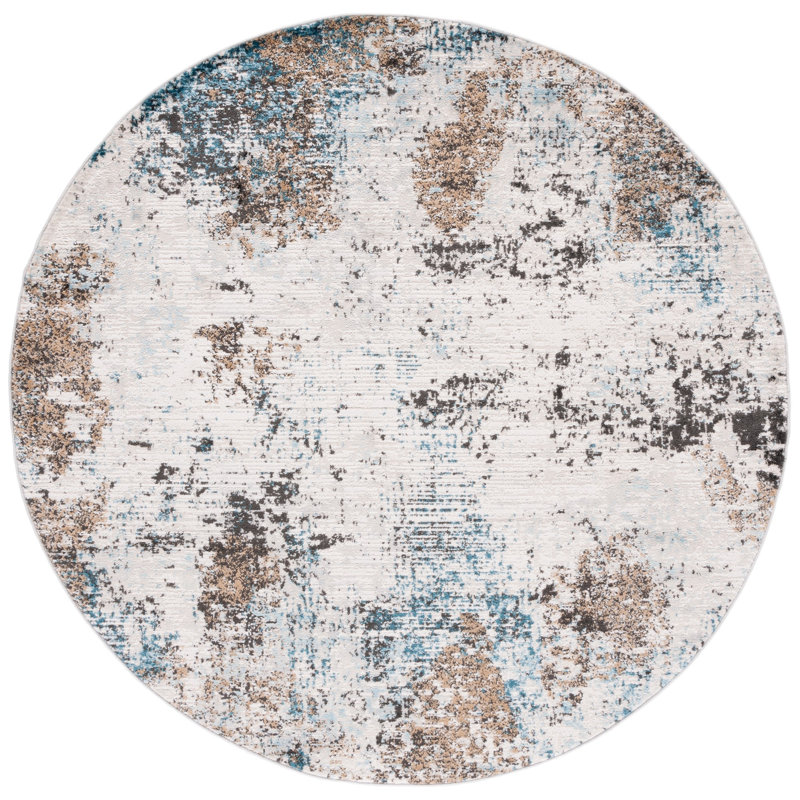 Mesa Shivan Performance Abstract Rug, Round 6'7"