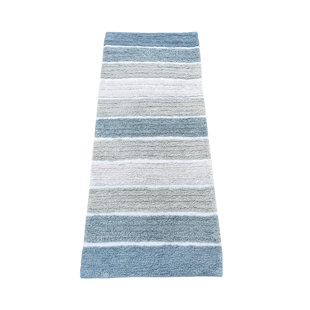 Mersin Gradient Chenille Water Absorbent Soft Plush Bath Rug Sand & Stable Size: 16 W x 24 L, Color: Gray