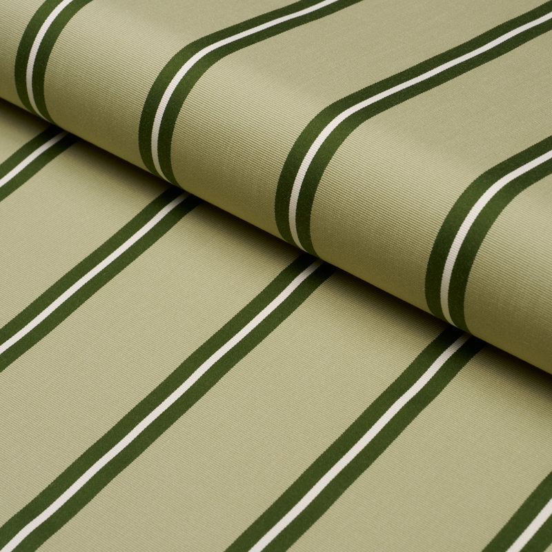 Briony Stripe Fabric, Leaf