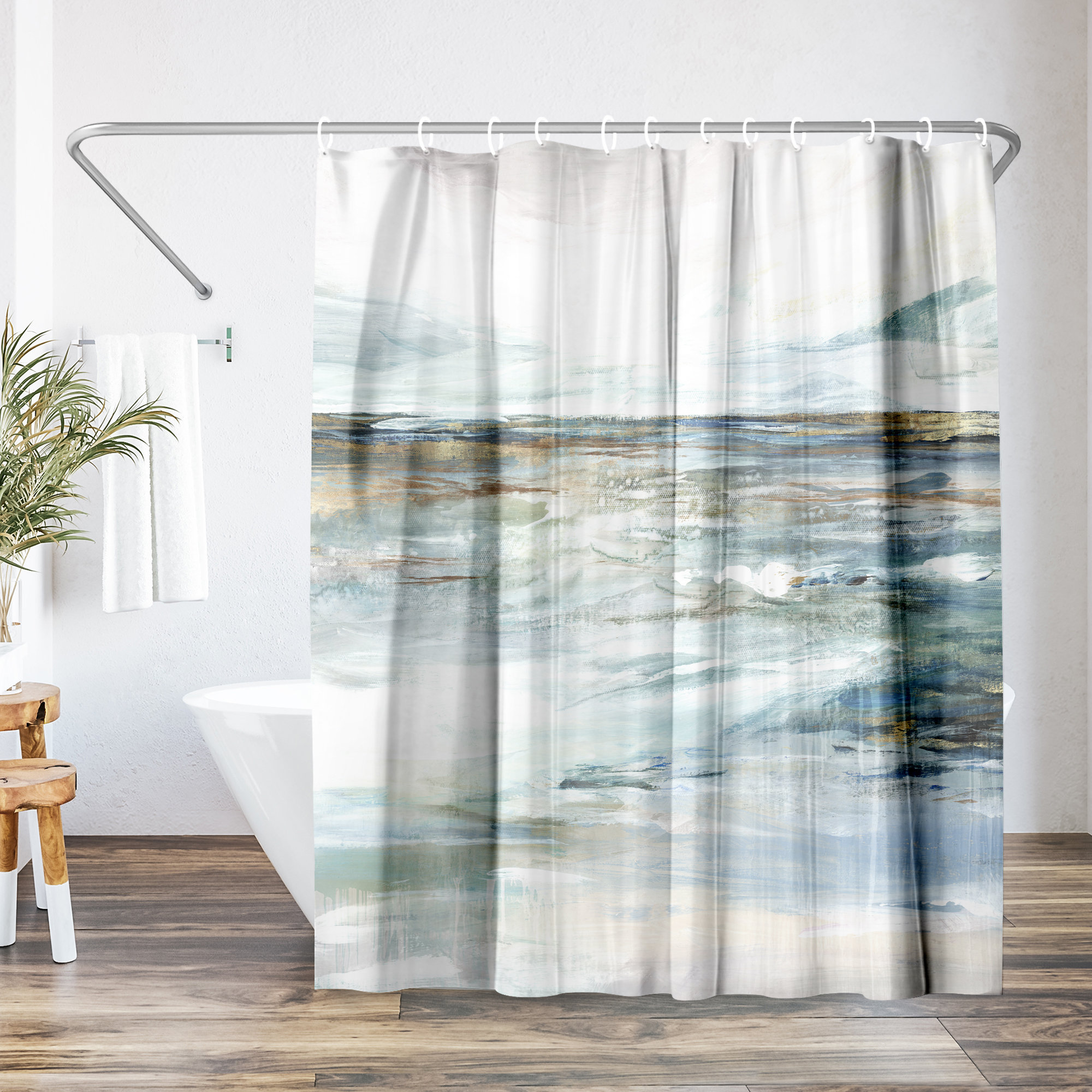 The Twillery Co.® Coastal Shower Curtain Midnight Clear by PI Creative ...