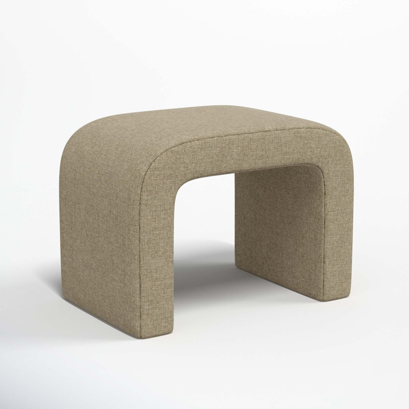 Barley 28" Wide Standard Ottoman, Zuma Natural Textured Linen