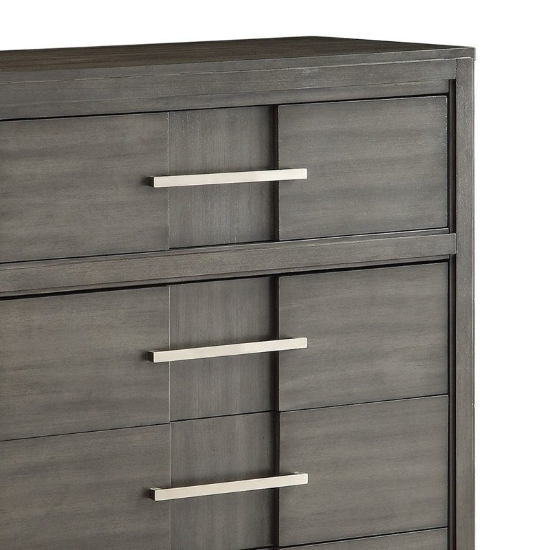 Commode 5 tiroirs Sanroman, Gris