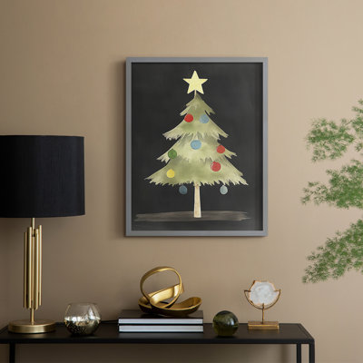 «Christmas Holiday Art Cxx», reproduction d'art encadrée - bois massif
