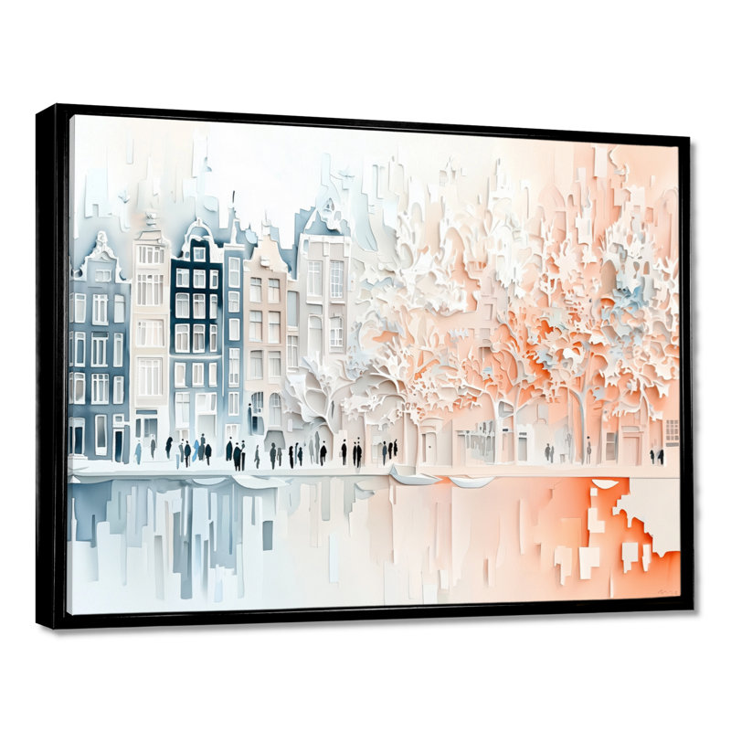 «Amsterdam Colors Of Summer I», reproduction sur toile, 12" H x 20" W, Impression dans un cadre flottant sans passe-parto