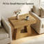 Table de bout en bois, petite table d'appoint à 2 niveaux avec base stable-1942413339