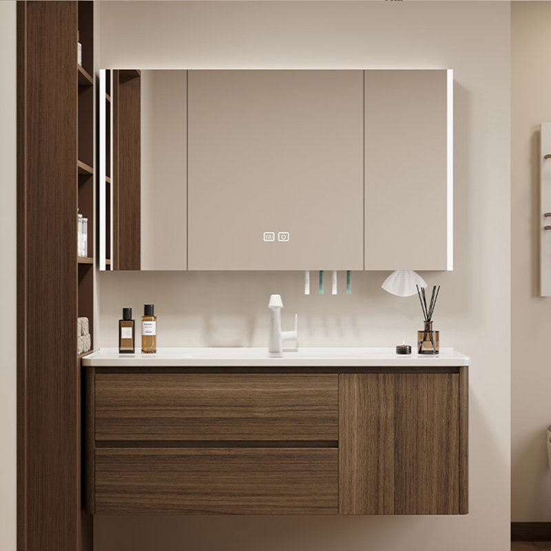 Armoire de salle de bain rétro, 47.64", Brun