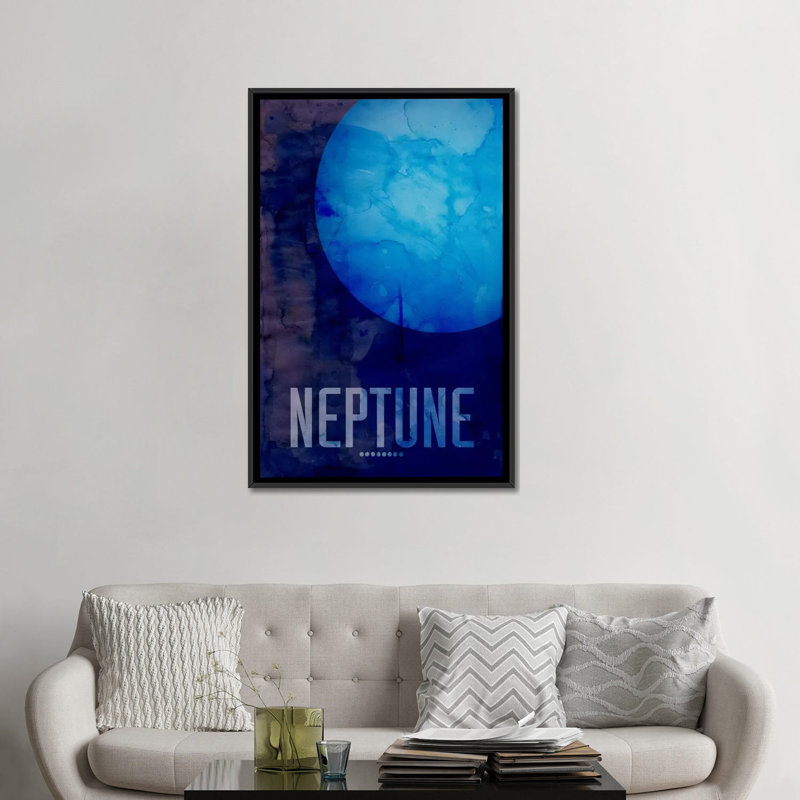 « the planet neptune »-impression sur toile sans cadre Michael Tompsett, H 26 po x l 18 po x P 1,5 po, Toile avec cadre noir