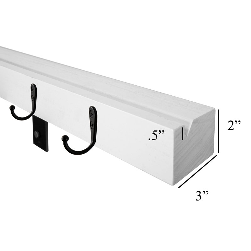 Rayne Plate Display Shelves With Hooks, Natural, 18/3/2