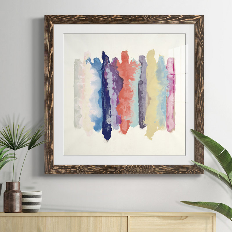 «Flowing Energy I» - peinture encadrée, H 27,5 po x l 27,5 po x P 1,5 po, Papier noyer