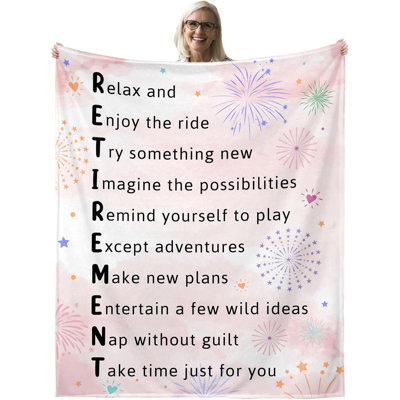 Cadeau de retraite pour femme, couverture de retraite, cadeaux de retraite joyeuse, cadeau de départ de collaboratrice pour femme, cadeaux d'adieu pour les femmes à la retraite, 80 po x 60 po
