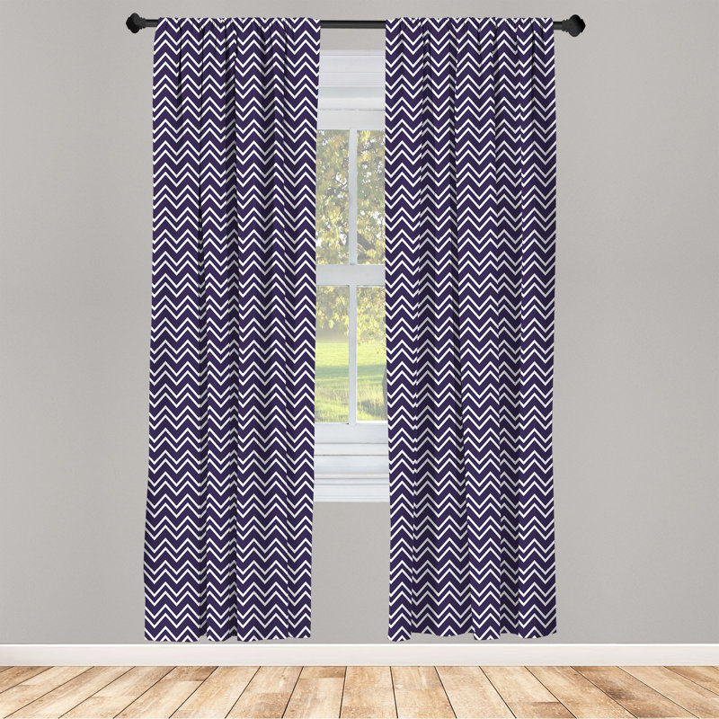 Semi-Sheer Rod Pocket Sliding Panel, 28" x 63", Navy